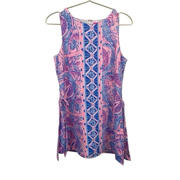 Lilly Pulitzer Donna Romper Size 2 Pink Blue Skort 001558 - Picture 1 of 8